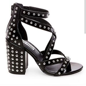 Steve Madden Black Studded Chunky Heels